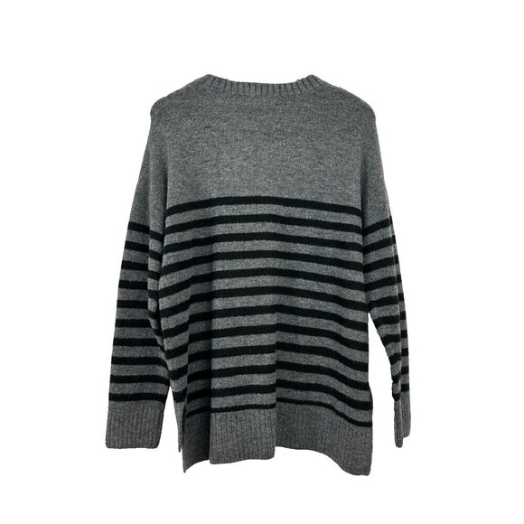 Anthropologie Current Air Womens Gray Black L Sweater Stripe Ribbed Boho Retro H - Picture 6 of 9
